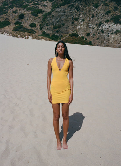 Indra Low Back Halter Swimsuit  in Yuzu -Pari Desai