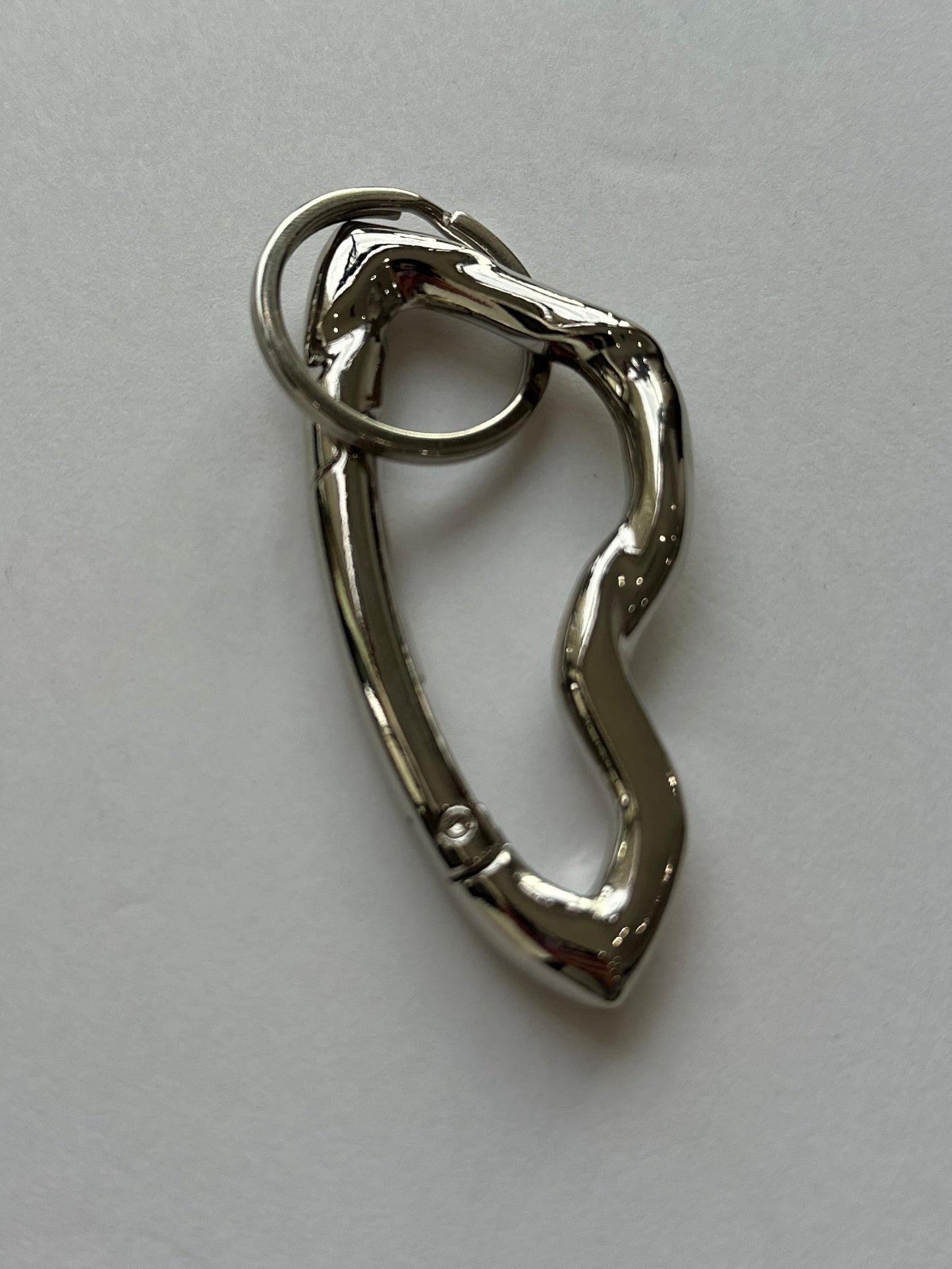 Angled Stainless Steel Carabiner Keychain