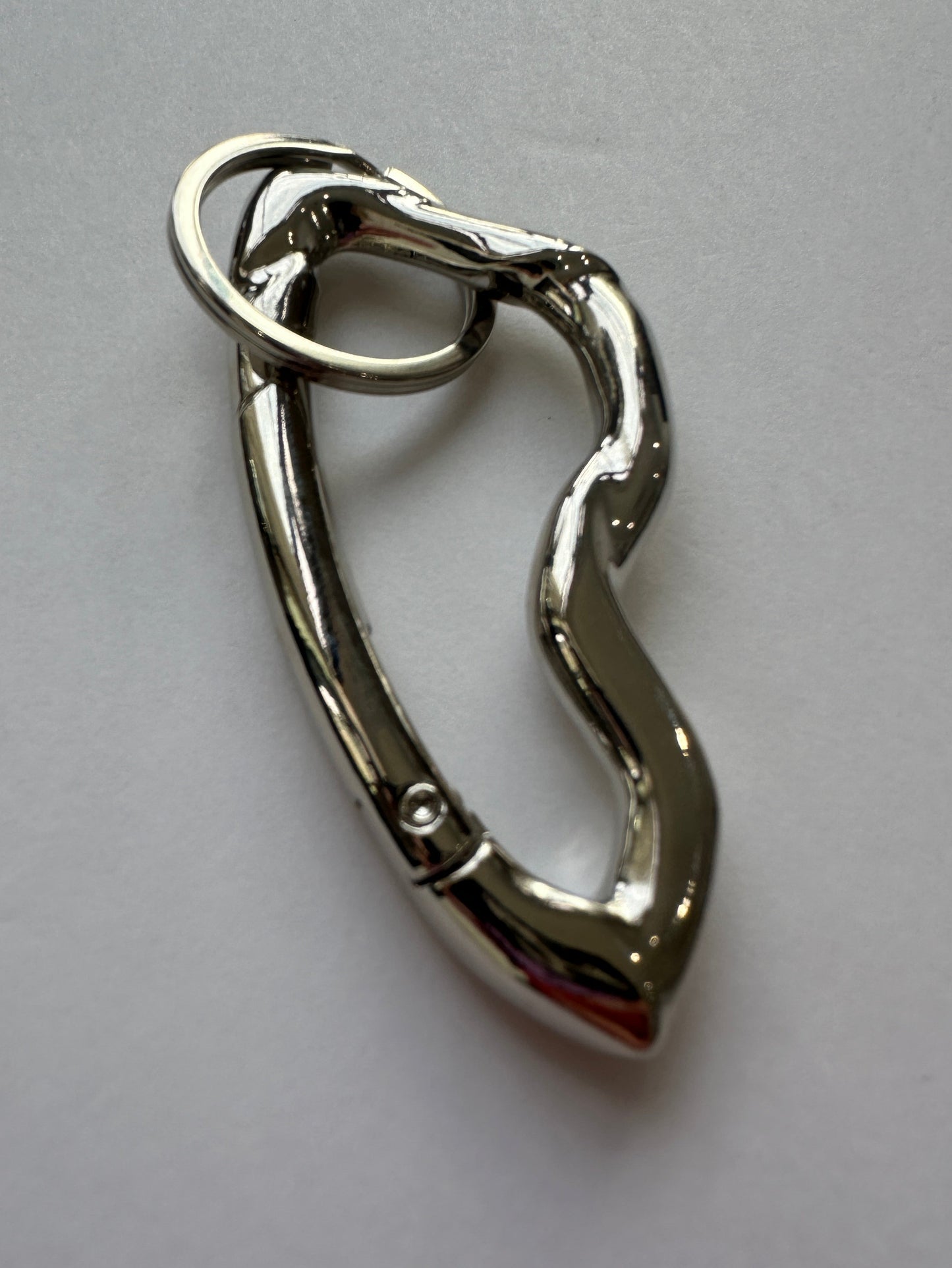 Angled Stainless Steel Carabiner Keychain