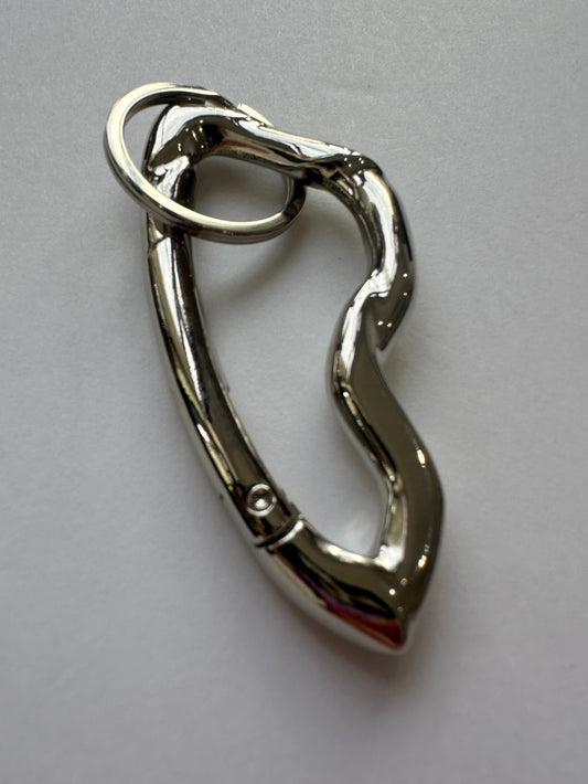 Angled Stainless Steel Carabiner Keychain