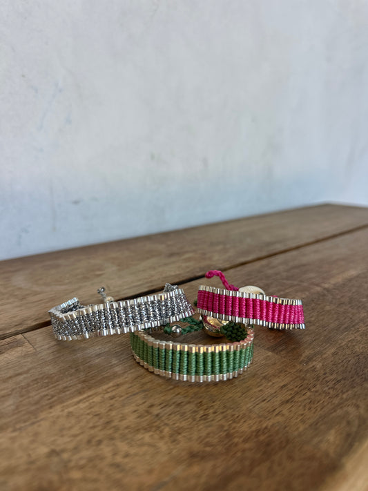 Silver Beaded Bracelet (3 colors)