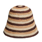 Clyde Opia Hat in Cream Tan and Brown Stripe Toquilla Straw