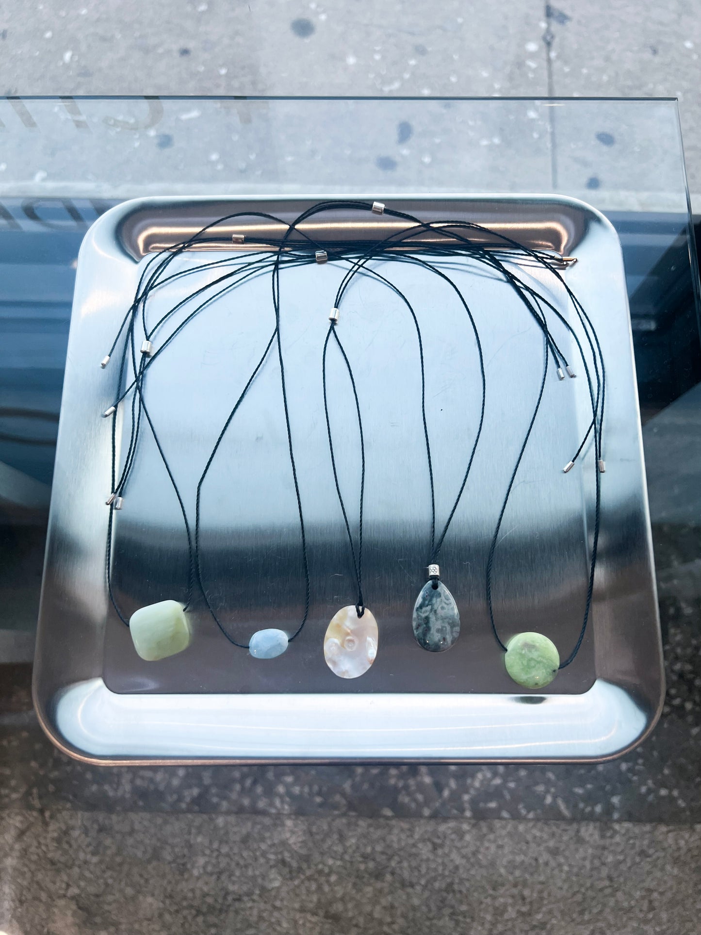 Jihye Stone Shell Cord Necklace