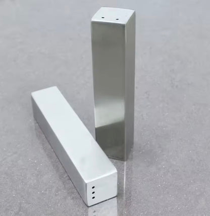 Stainless Steel Square Salt + Pepper Shaker set
