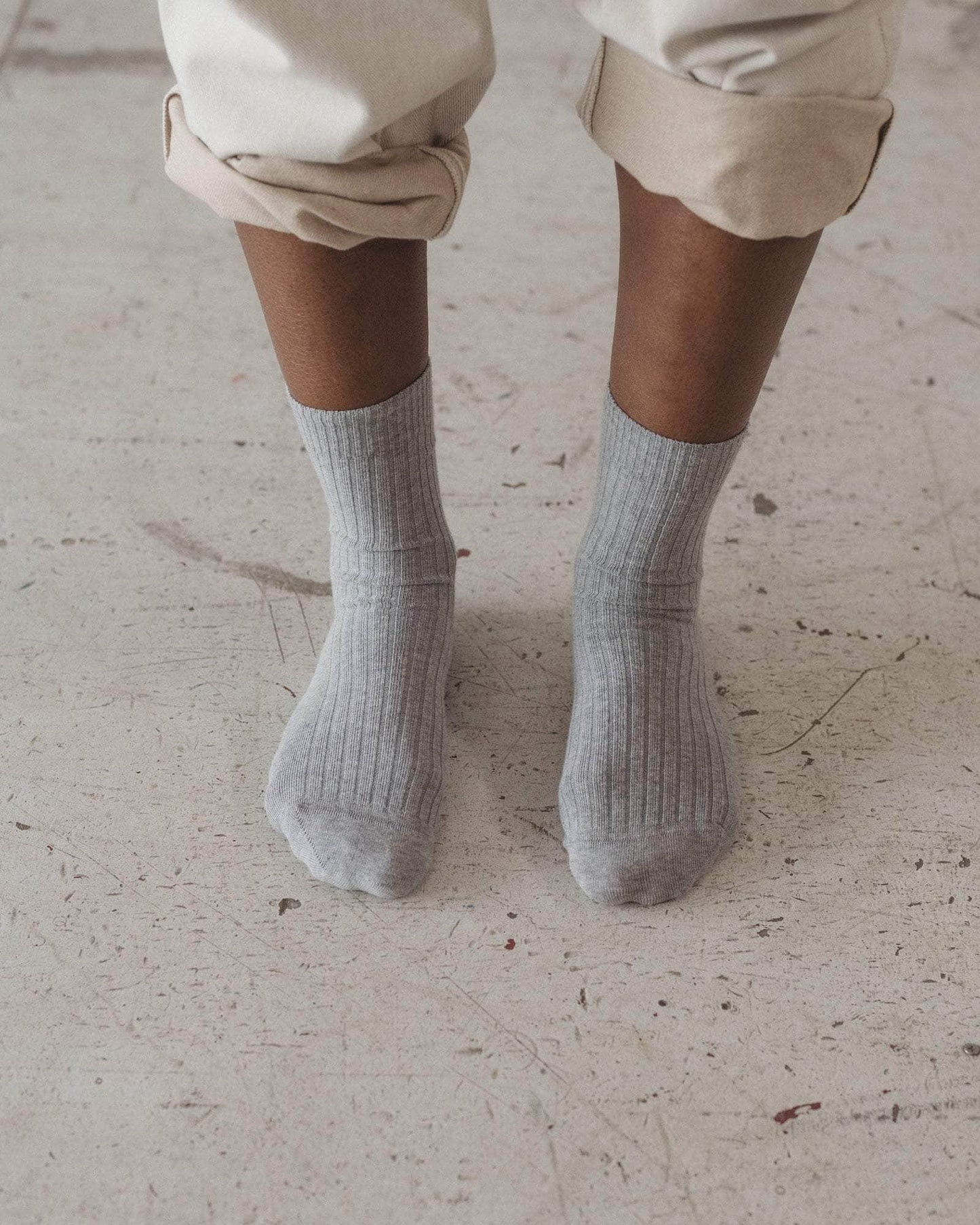 Baserange Rib knit overankle sock