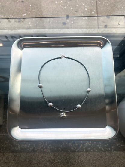 Jihye Gunmetal Strawberry Pearl Choker