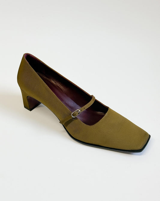 Pari Desai - Raval Mary Jane Olive Grosgrain