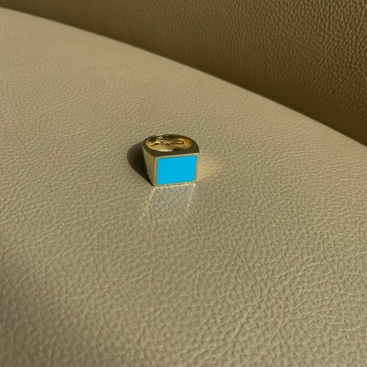 Legier Signet Ring - Brass + Turquoise