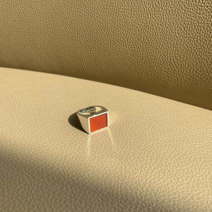 Legier Signet Ring - Silver + Carnelian