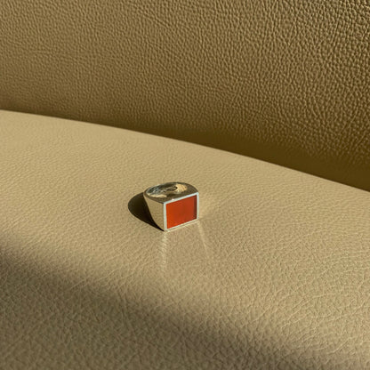 Legier Signet Ring - Silver + Carnelian